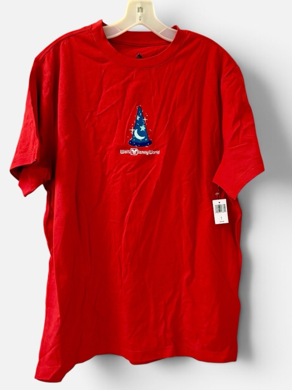Men’s Disney Red Short-Sleeve Tee with Blue Sorcerer Hat - Size L - NWT